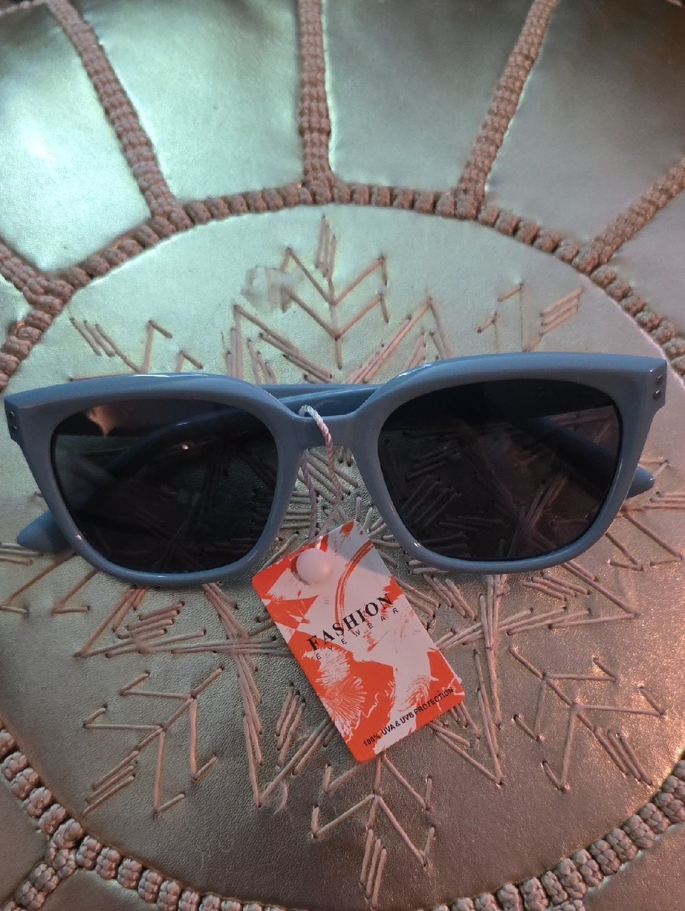 Fashion Sunglasses for Women — Blue Frame, Black Lens